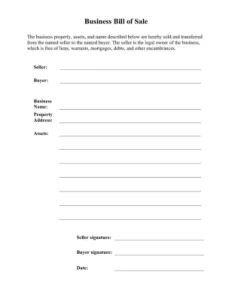Business Bill of Sale