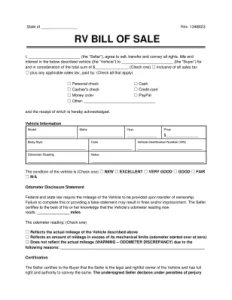 RV Bill of Sale