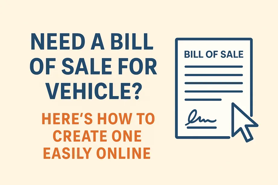 Need a Bill of Sale for Vehicle? Here’s How to Create One Easily Online