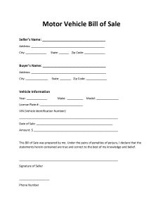 Vehicle Bill of Sale